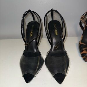 Fashion Nova Black and Clear Heels
